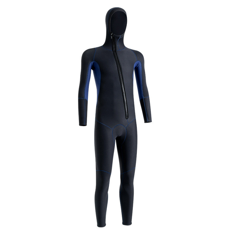 Cold and warm men's and women's models with hooded one-piece long-sleeved long pants wetsuit swimsuit surfing suit. (2)
