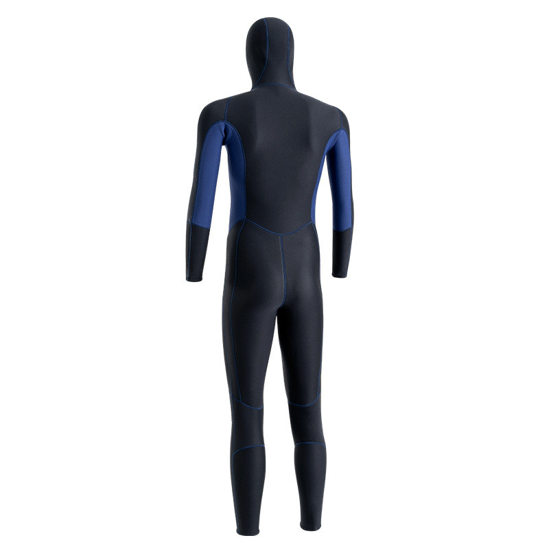 Cold and warm men's and women's models with hooded one-piece long-sleeved long pants wetsuit swimsuit surfing suit. (3)
